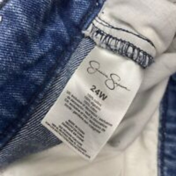 Womens Jean Shorts Jessica Simpson Relaxed Fit Denim Cut Off Bermuda Bottoms 24W - Picture 8 of 13